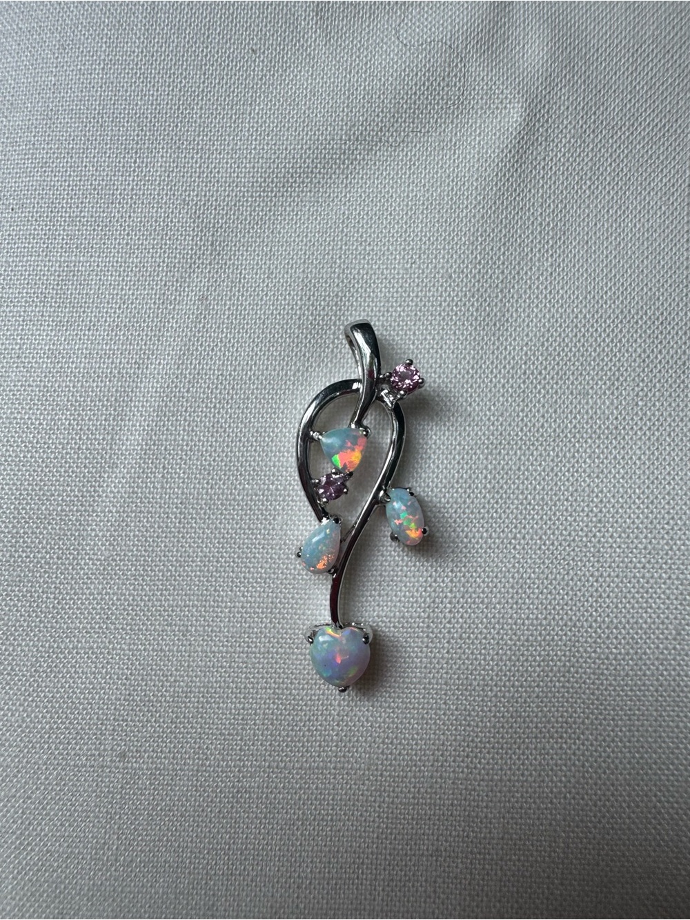 Opal & Pink CZ Silver Pendant - Elegant Women’s Jewelry